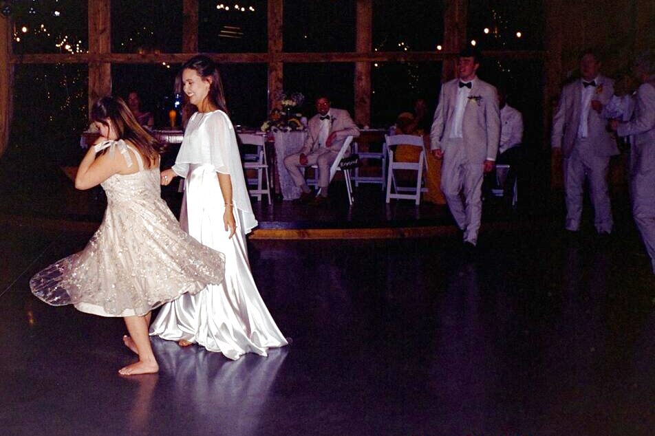 People dancing at a wedding reception